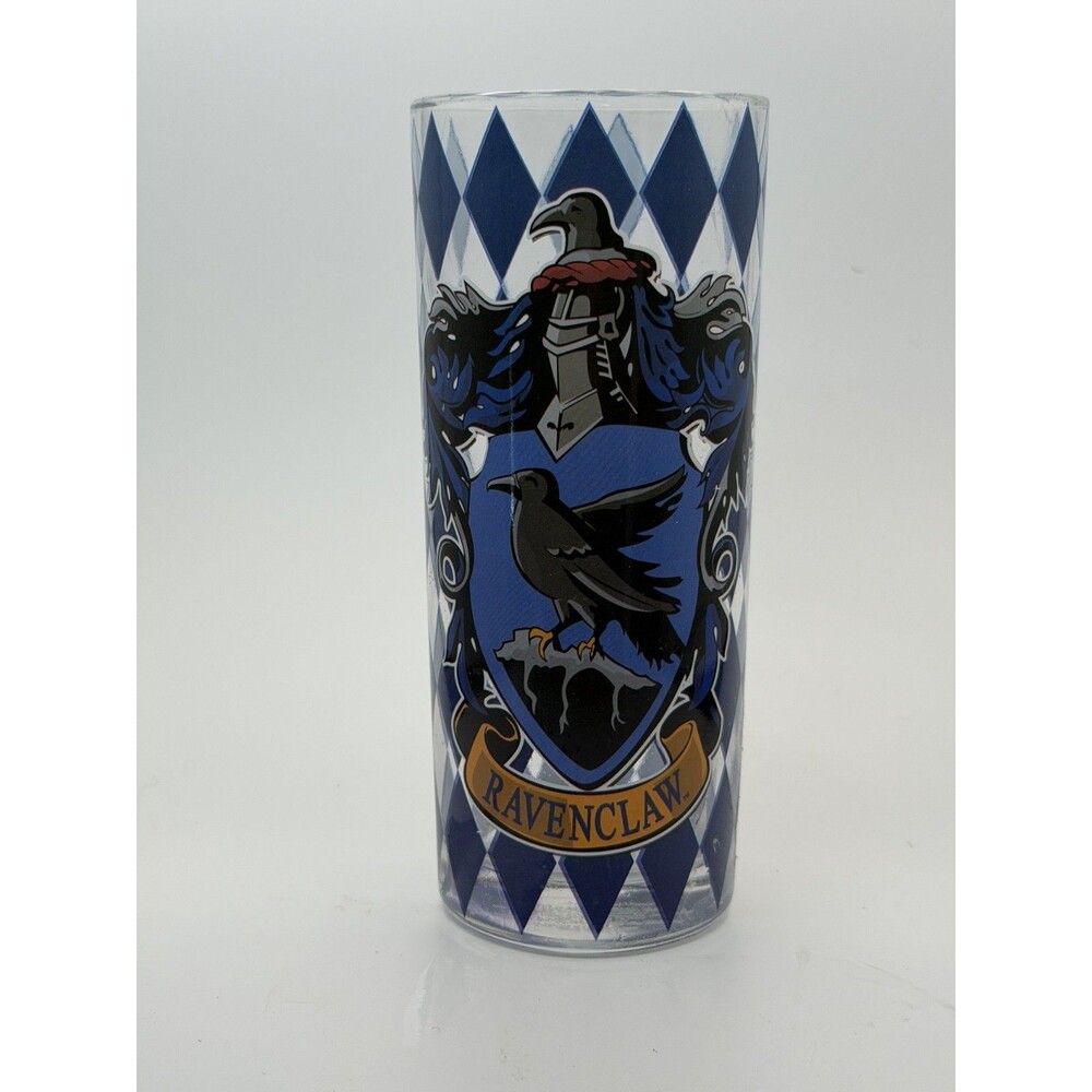 🦅🔵 Harry Potter Ravenclaw House Crest 10 oz Tall Drinking Glass–Diamond Design